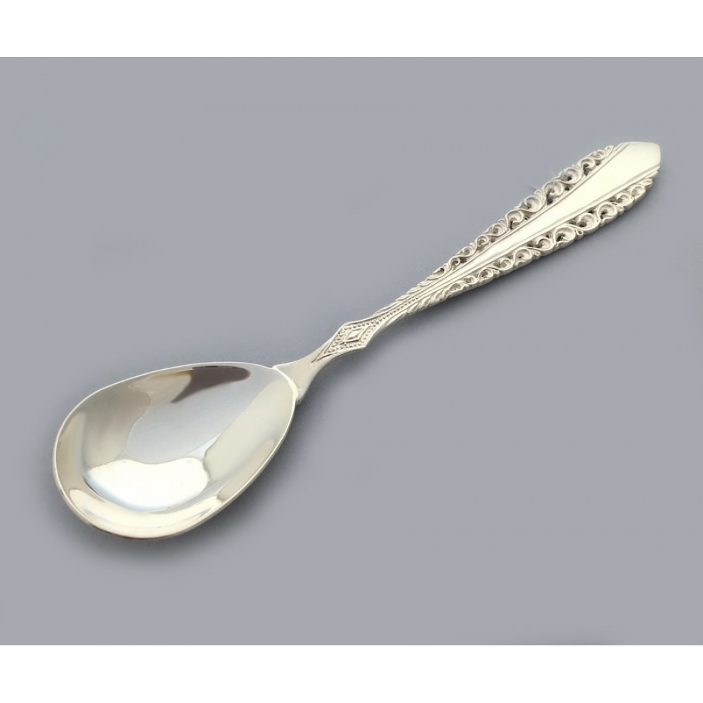 Серебряная кофейная ложка 080025