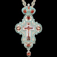 Крест наперсный серебряный с финифтьевым распятием 2.10.0100-1