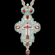 Крест наперсный серебряный с финифтьевым распятием 2.10.0100-1