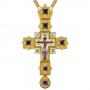Крест латунный с цепью в позолоте со вставками и принтом 2.10.0155ЛП-21ЛП