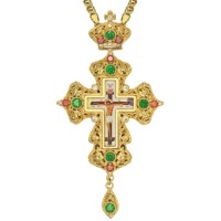 Крест наперсный латунный с украшениями 2.10.0163ЛП-21ЛП