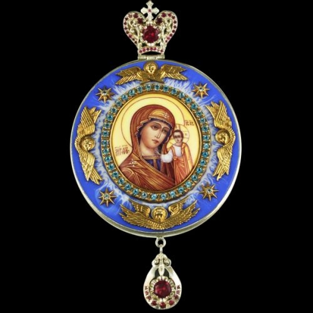 Панагия серебряная "Казанская Божья Матерь" аг-2.7.0034