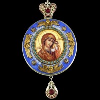 Панагия серебряная "Казанская Божья Матерь" аг-2.7.0034