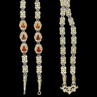 Цепь серебряная со вставками и принтами аг-2.7.0267