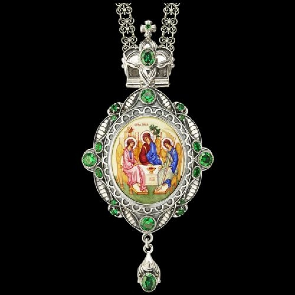 Панагия серебряная с финифтьевым образом аг-2.7.0495-141