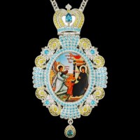 Панагия латунная с принтом и цепью аг-2.7.0528Л-21Л