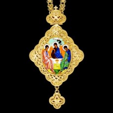 Панагия латунная в позолоте с принтом аг-2.7.0670ЛП-2