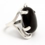 Серебряное кольцо женское с черным камнем  Доротея бр-2150129