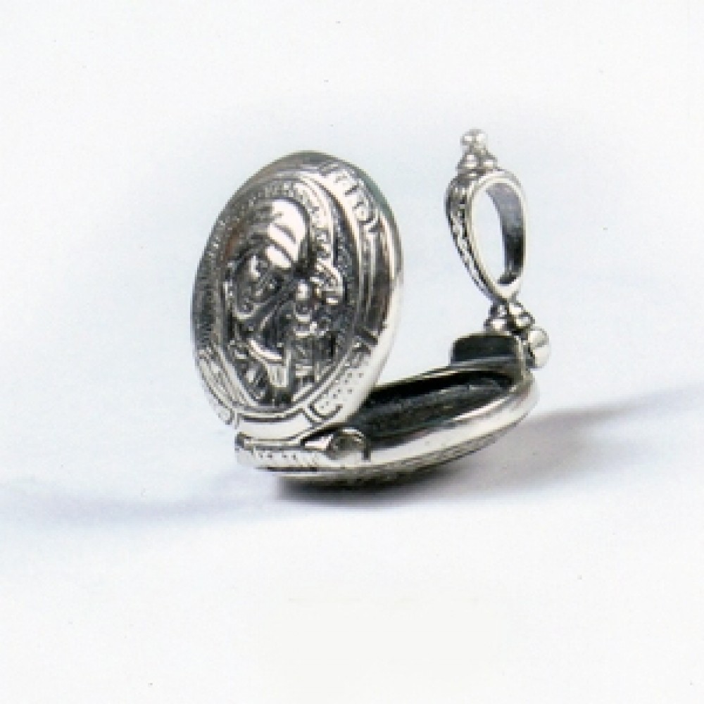 Серебряная подвеска складень Божия Матерь стл-25