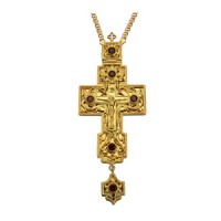 Крест наперсный №27 серебряный с цепью в позолоте 2.10.0027П1П