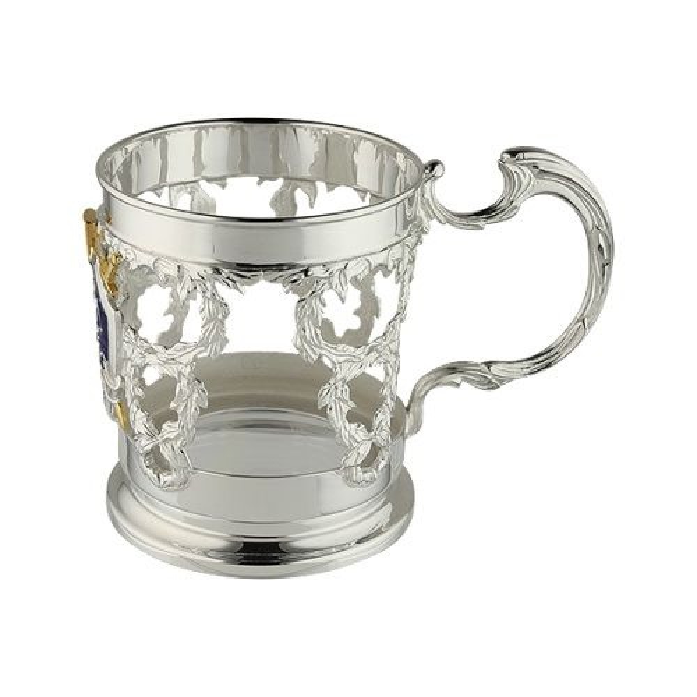 Подстаканник серебряный Закон, честь и достоинство аг-2.8.0199