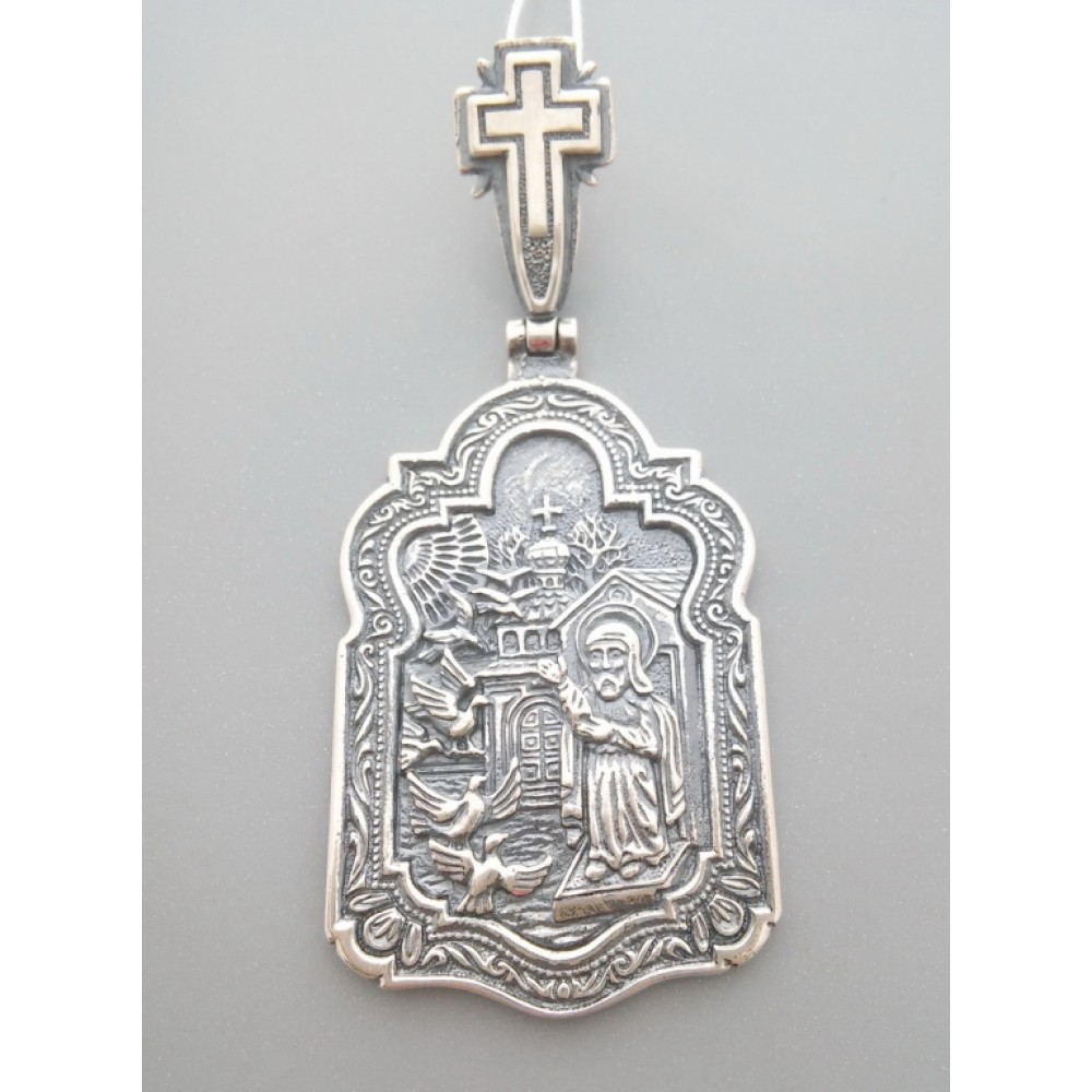 Серебряная ладанка  Сергий Радонежский 925 пробы