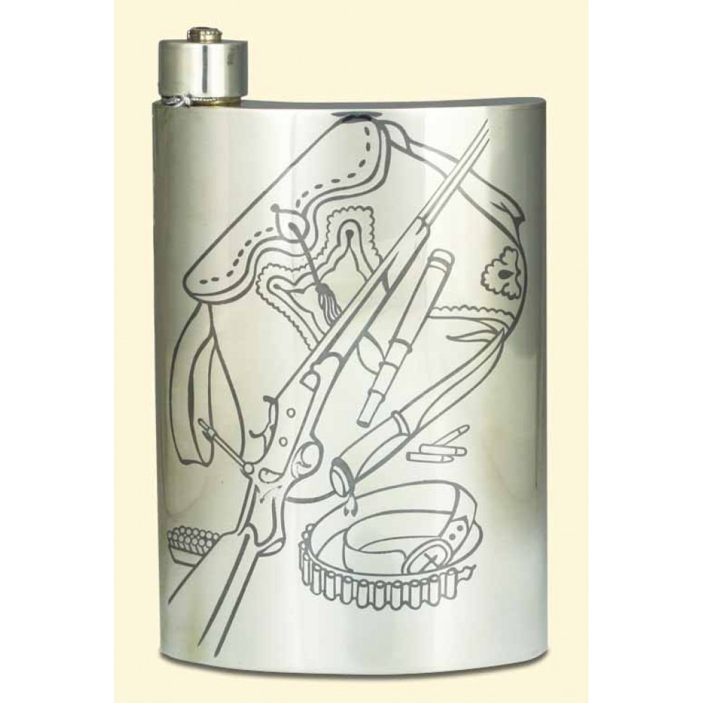 Серебряная фляга Ружье АГ-250046