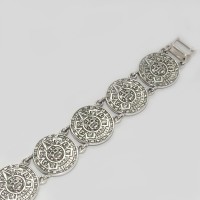 Серебряный браслет без камней широкий бр-00349