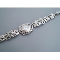 Серебряные часы женские с улексидом ЛЮДМИЛА бр-50001