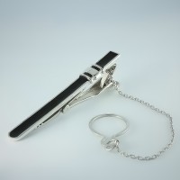 Серебряный зажим для галстука ЮМ-8348