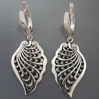 Серебряные серьги "Ракушка" 082316