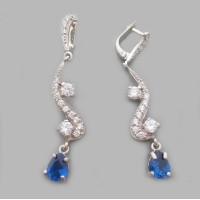 Срібні сережки з каменями бр-1111831