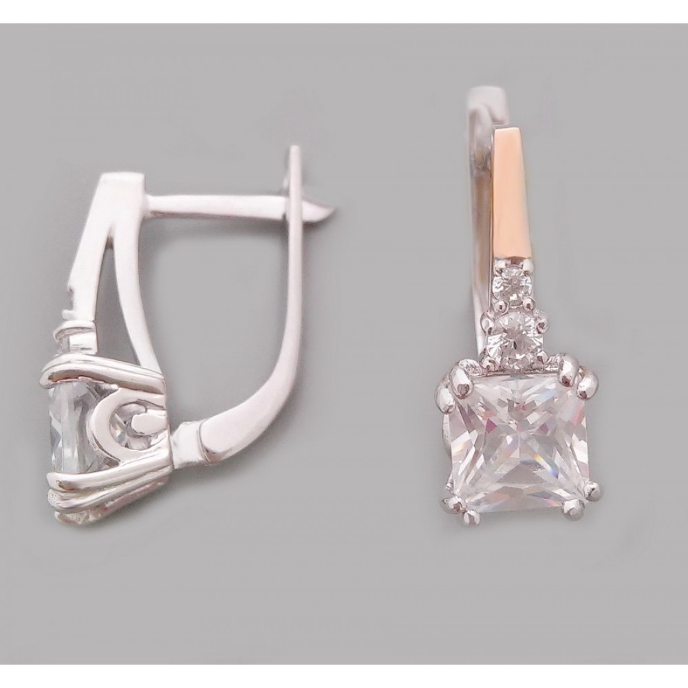 Срібні сережки з золотою накладкою бр-1112562