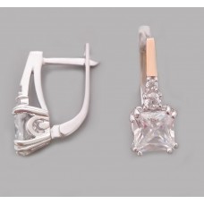 Срібні сережки з золотою накладкою бр-1112562