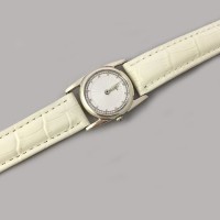 Серебряные часы на кожаном ремешке БР-0003871