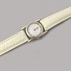 Серебряные часы на кожаном ремешке БР-0003871