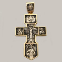 Хрест зі срібла 925 з позолотою великий ЛЗ-34020