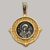 Срібна ладанка з частковою позолотою Пречиста Діва Марія ЛЗ-34039пч