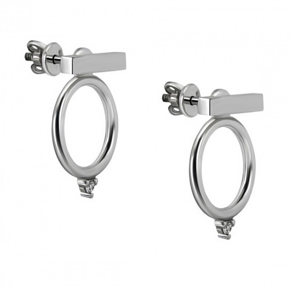 Серебряные серьги- джекеты ЮМ-20395