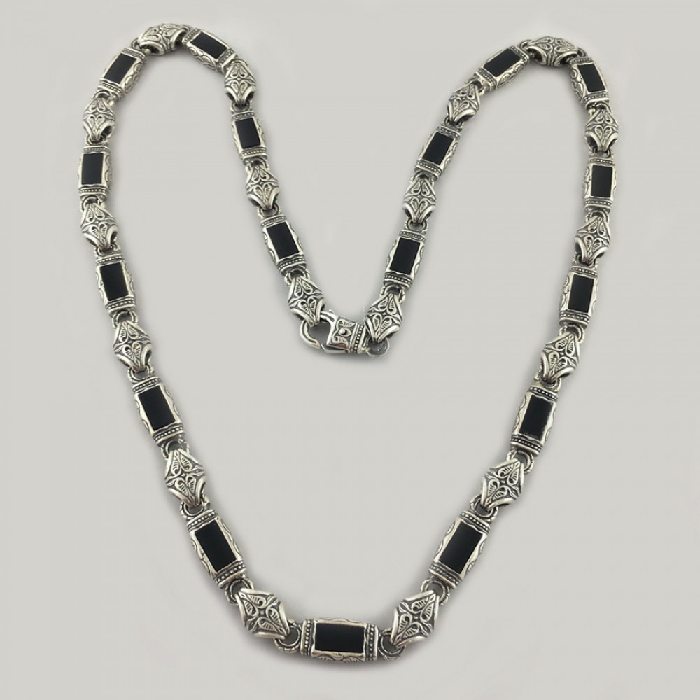 Серебряная цепь с эмалью Величие БР-5000641