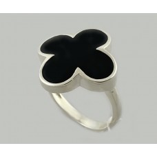 Серебряное кольцо с эмалью "Клевер" БР-0063021