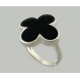 Серебряное кольцо с эмалью "Клевер" БР-0063021