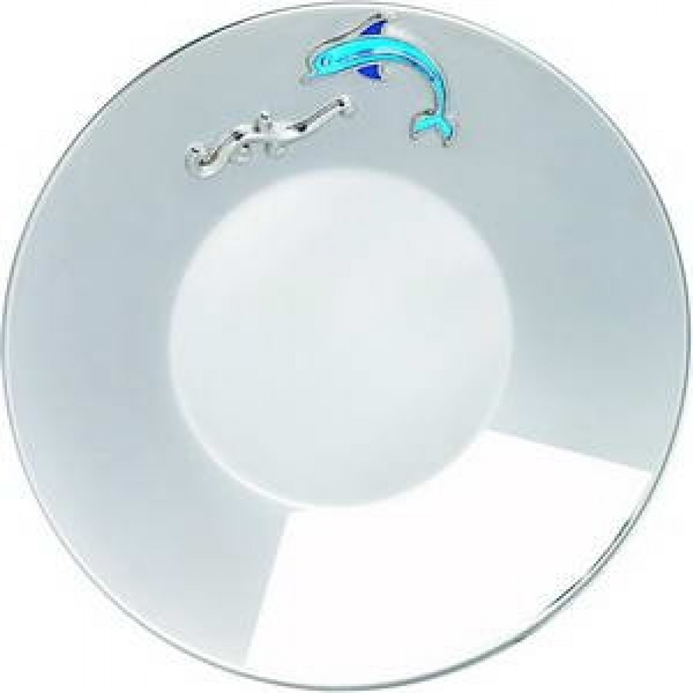 Серебряная тарелка "Дельфинчик" ХЮ-080386