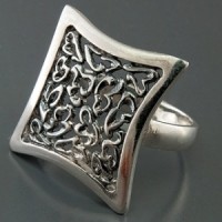 Срібна каблучка Подушка 081414