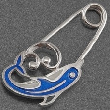 Серебряная булавка "Дельфинчик" 085210