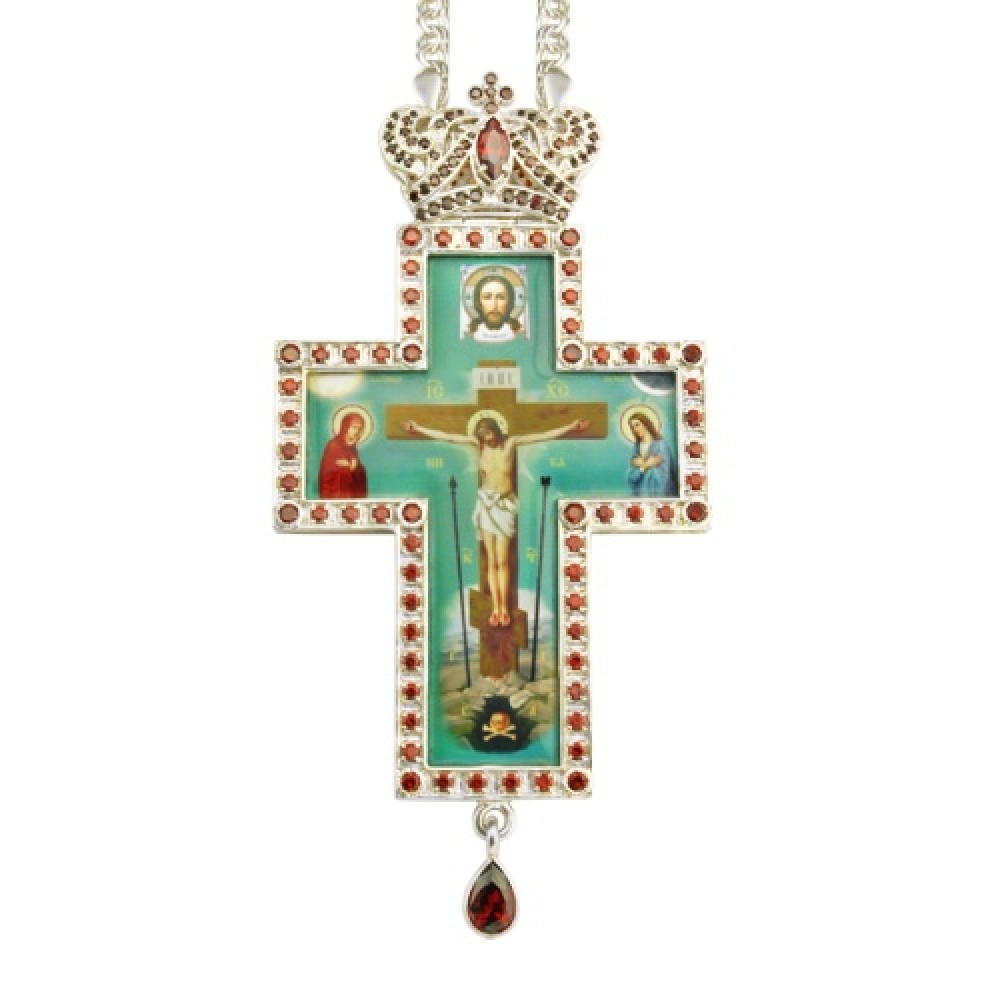 Крест наперсный серебряный с цепью 2.10.0055-21