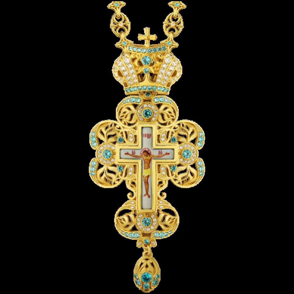 Крест наперсный латунный в позолоте 2.10.0117ЛП-244ЛП