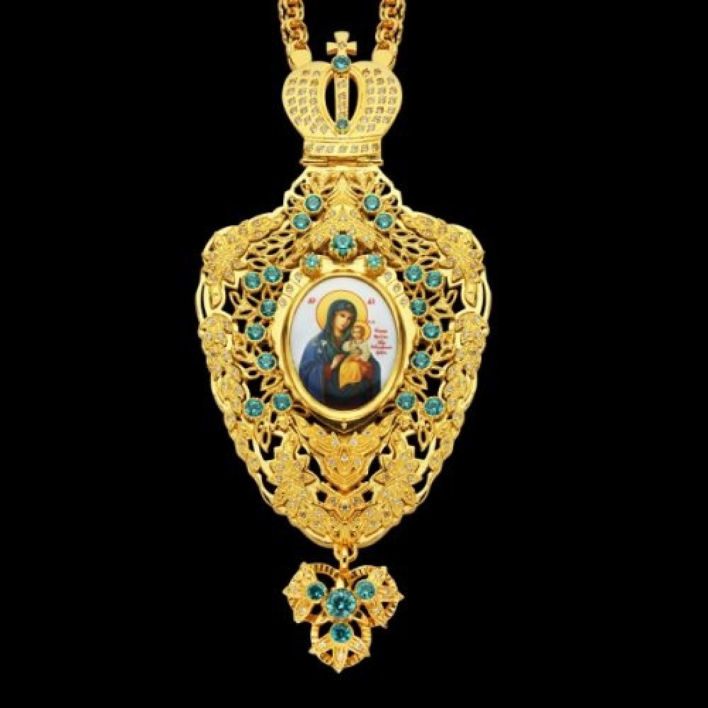 Панагия латунная в позолоте с цепью аг-2.7.0078ЛП-21ЛП