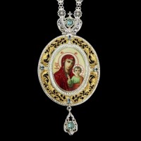Панагия серебряная "Казанская Божья Матерь" с цепью аг-2.7.0114-247