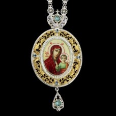 Панагия серебряная "Казанская Божья Матерь" с цепью аг-2.7.0114-247