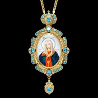 Панагия латунная в позолоте с цепью аг-2.7.0326ЛП-21ЛП