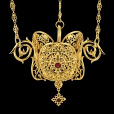 Лампада латунная в позолоте со вставками аг-2.7.0405ЛП