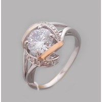 Срібна каблучка з золотою накладкою бр-2113514