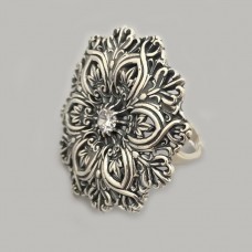 Серебряное кольцо "Снежинка" бр-1406721