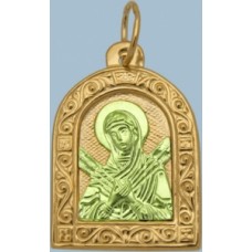 Золотая ладанка "Б.М. Семистрельная" шк-3564-1