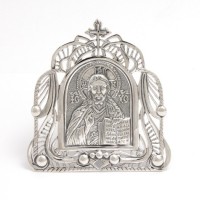 Серебряная икона "Спас Нерукотворный" бр-00157