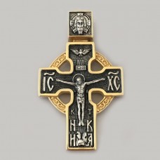 Срібний хрест із чорнінням і позолотою ЛЗ-34002