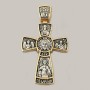 Срібний хрест оригінального дизайну зі Святими ЛЗ-34021
