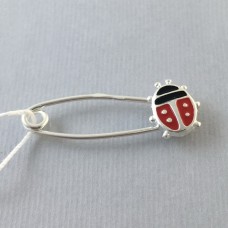 Серебряная детская булавка "Божья коровка" БР-6100076