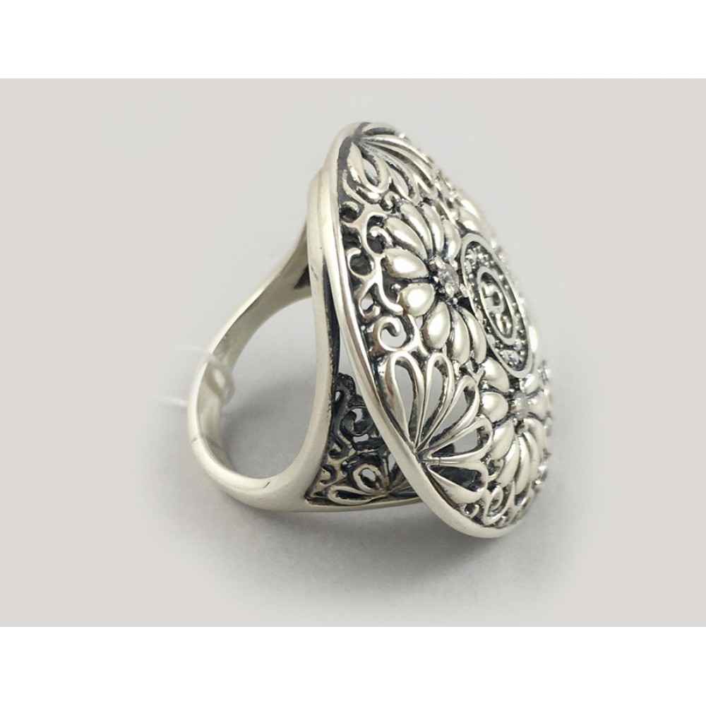 Срібна широка каблучка "Сфера" БР-1414121